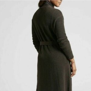 Athleta Ribbed Long Open-Front Cardigan in Olive